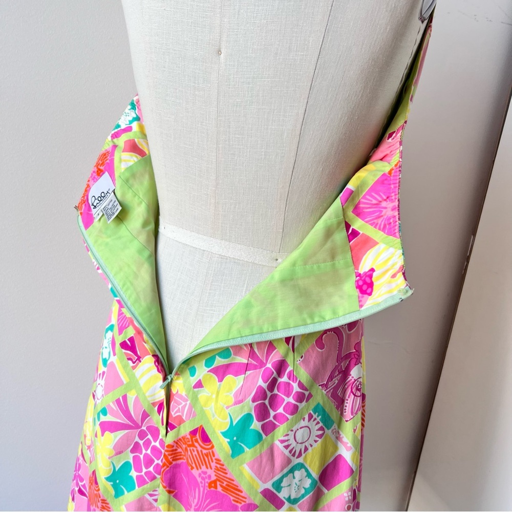 Vintage Lilly Halter Dress multi bright color size 4 - Picture 7 of 13
